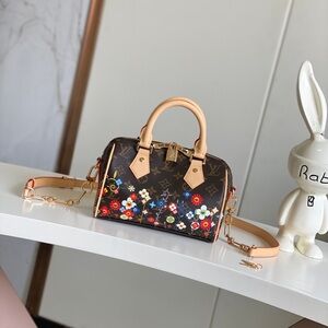 Louis Vuitton Brown Monogram Mini Speedy with Multicolor Floral Print